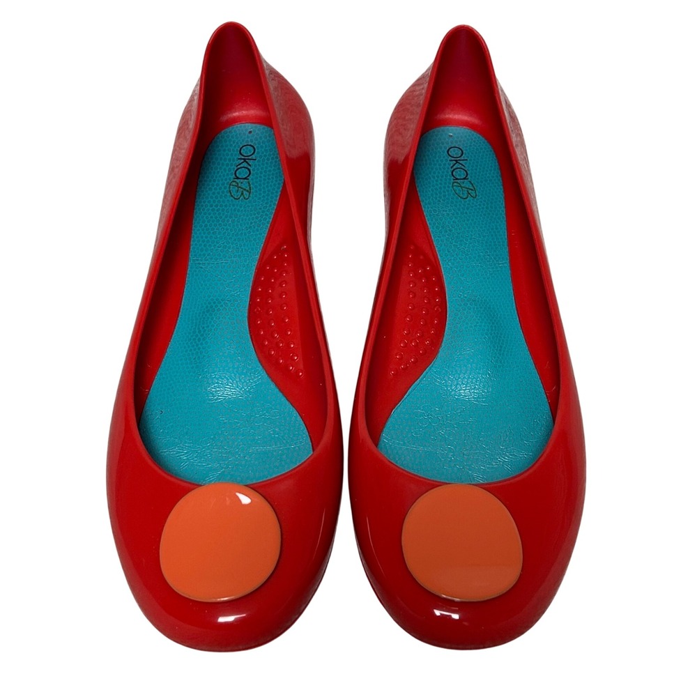 Oka-B Red Orange Eco‎ Friendly Ballet Flats Comfort Shoes US 7.5-8 EU 38